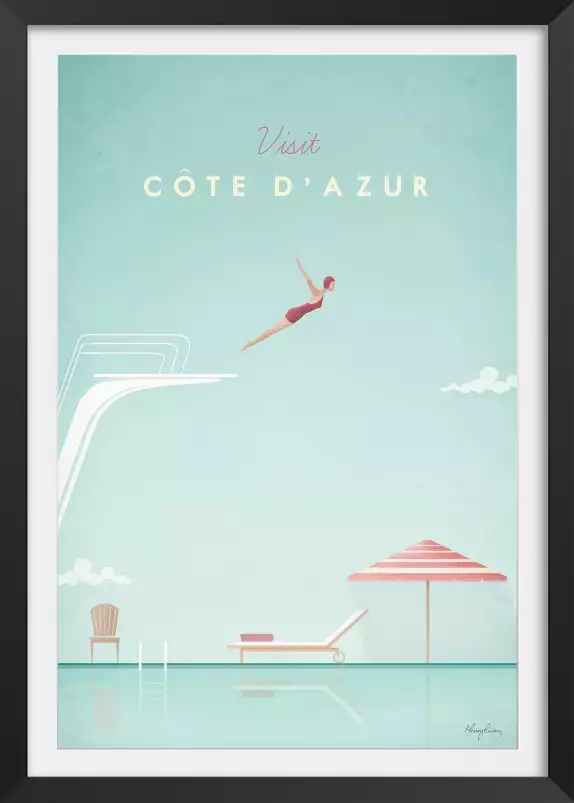 Cote d'Azur vintage - tableau paysage