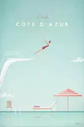 Cote d'Azur vintage - tableau paysage