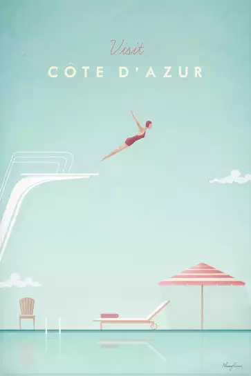 Cote d'Azur vintage - tableau paysage