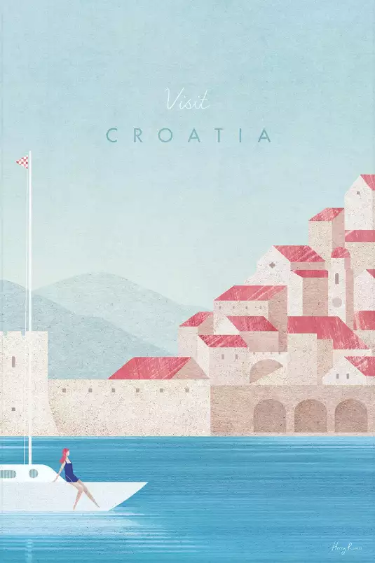 Croatie vintage - affiche monde