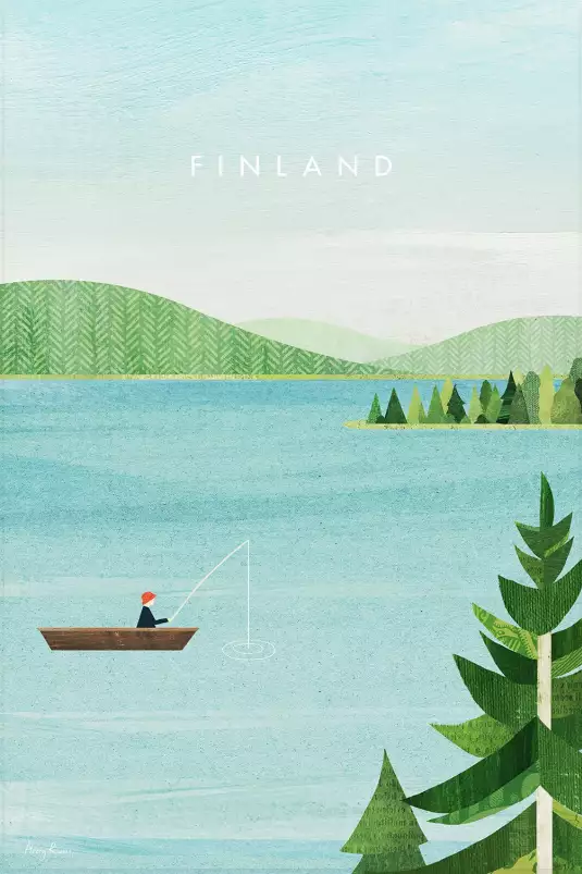 Finlande vintage - affiche monde