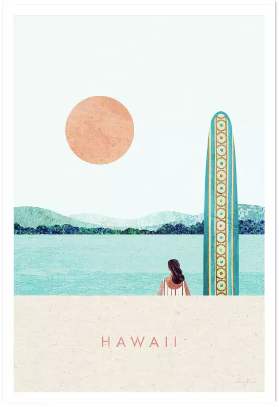 Hawaii, Surf vintage - tableau monde