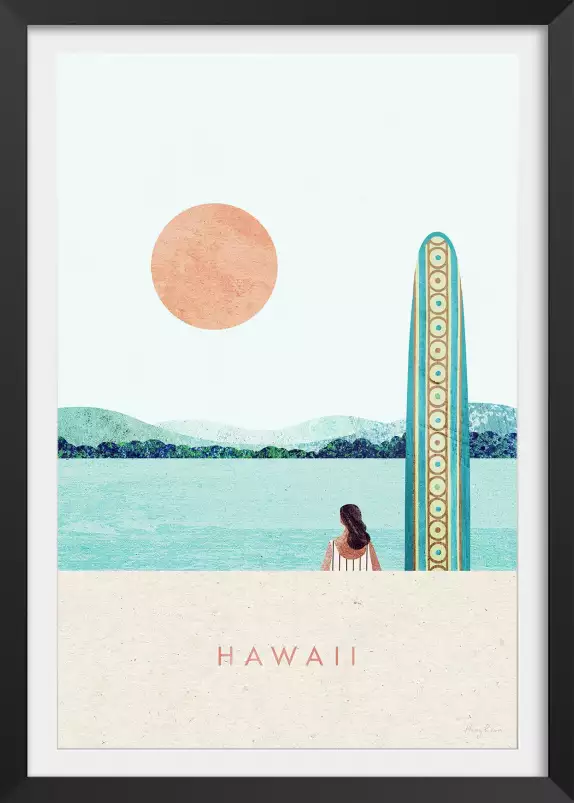 Hawaii, Surf vintage - tableau monde