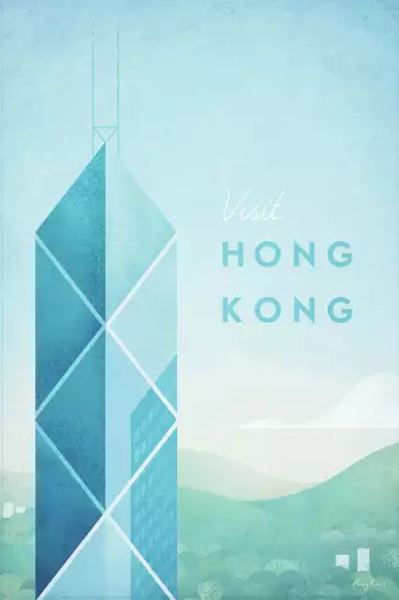 Hong Kong vintage - affiche ville