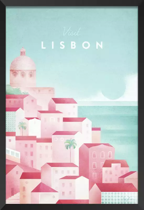 Lisbonne vintage - affiche ville