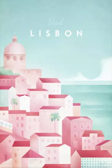 Lisbonne vintage - affiche ville
