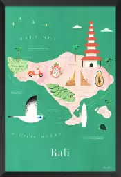 Carte de Bali - poster cartographie