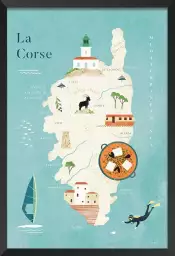 Carte de Corse - poster cartographie