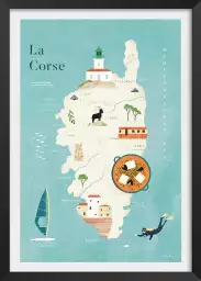 Carte de Corse - poster cartographie