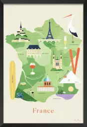 Carte de France - poster cartographie