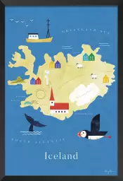 Carte d'Islande - poster cartographie