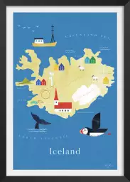 Carte d'Islande - poster cartographie