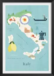 Carte d'Italie - poster cartographie