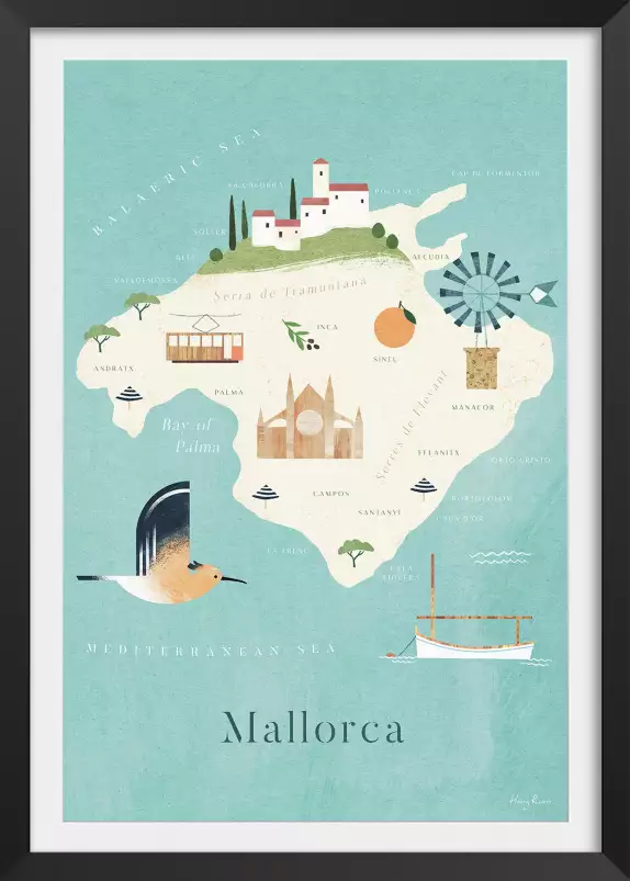 Carte de Majorque - poster cartographie