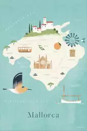 Carte de Majorque - poster cartographie