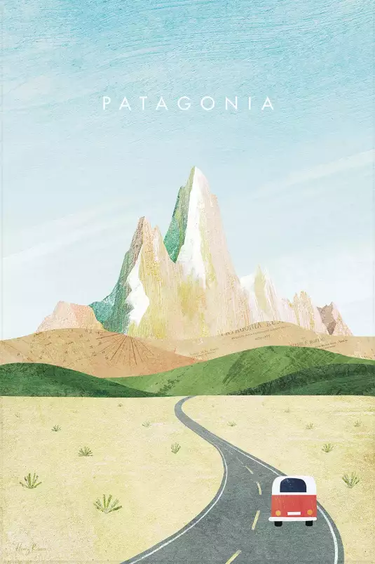 Patagonie vintage - affiche monde