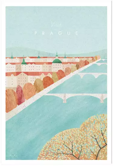 Prague vintage - affiche ville