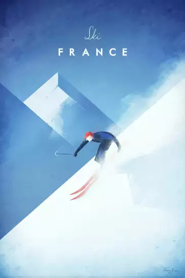 Ski France vintage - affiche les alpes
