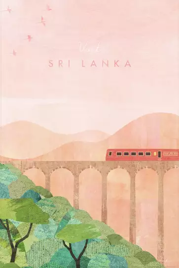 Sri Lanka vintage - affiche retro vintage