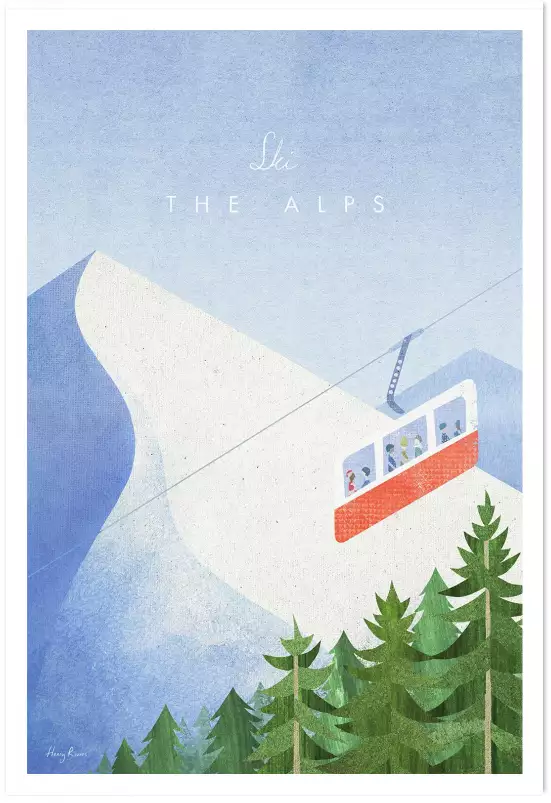 Les Alpes vintage - affiche les alpes
