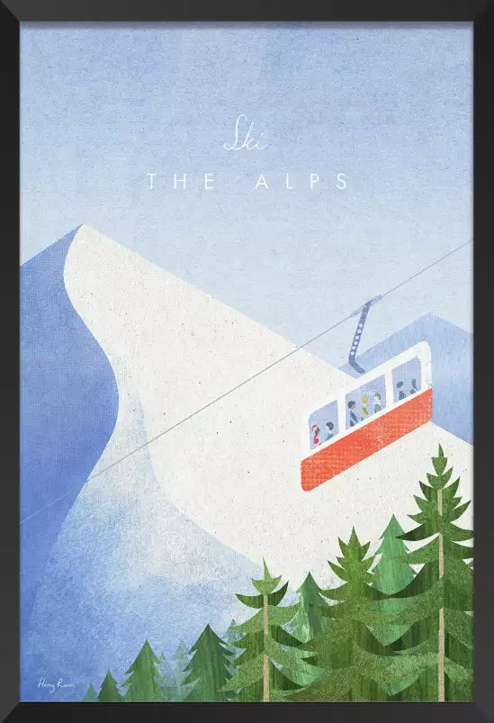 Les Alpes vintage - affiche les alpes