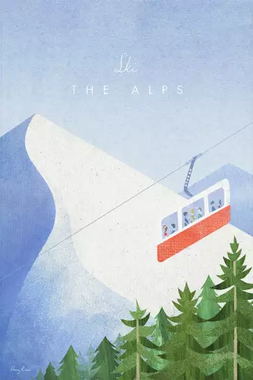 Les Alpes vintage - affiche les alpes