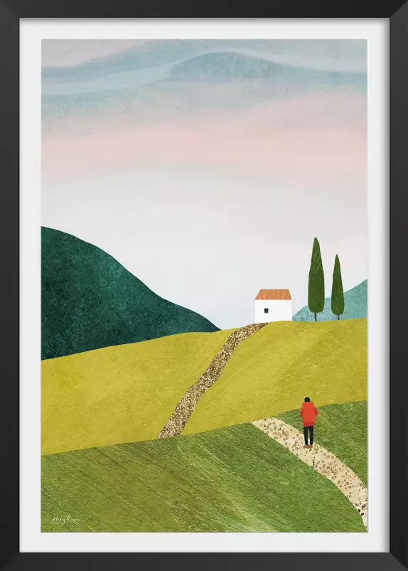 Walking Home - affiche retro vintage