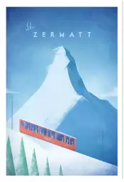Zermatt vintage - affiche les alpes