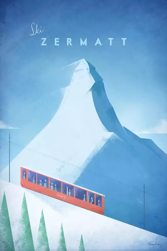 Zermatt vintage - affiche les alpes