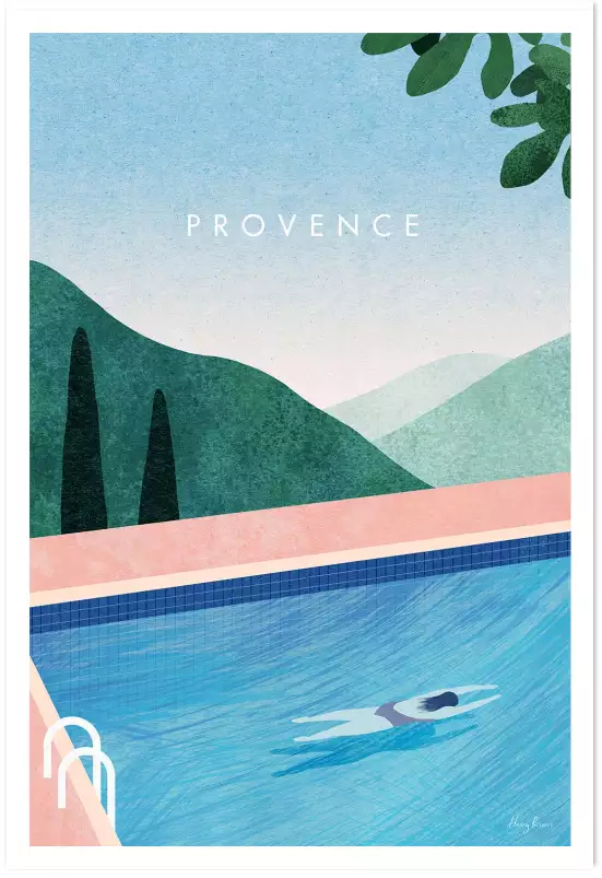 Piscine - affiche de provence