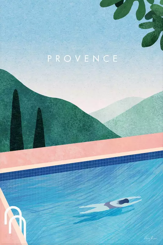 Piscine - affiche de provence