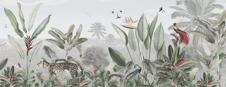 Territoire du léopard - papier peint jungle