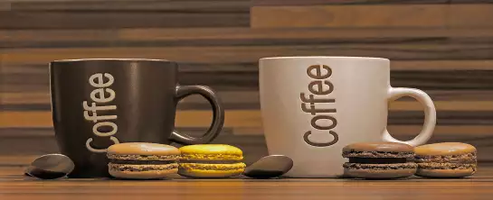 Café et macarons - illustration café