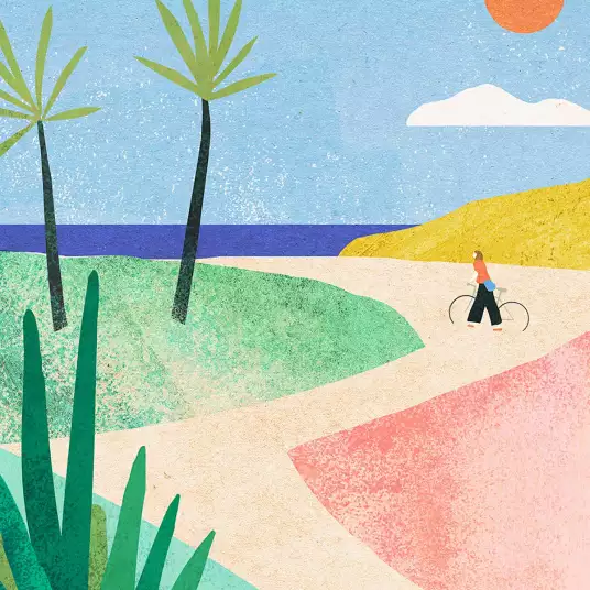 Beach Girl - papier peint bord de mer
