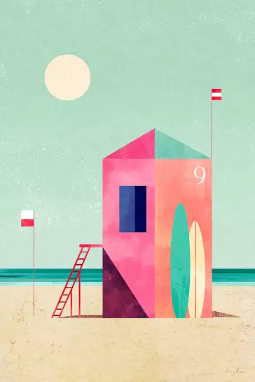 Surf Hut - papier peint bord de mer