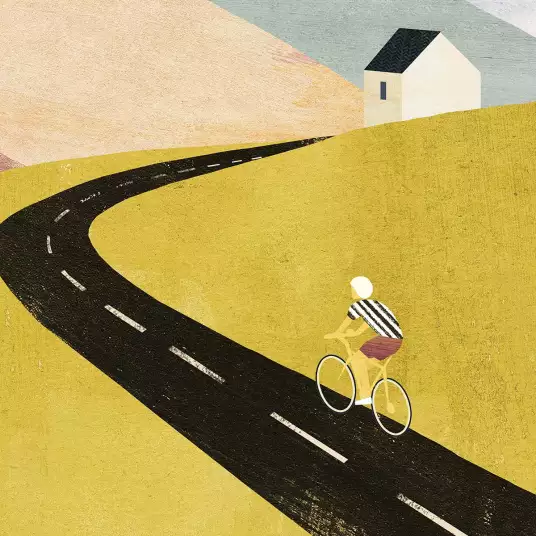 Cycling Home - papier peint bord de mer
