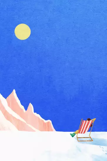 Ski bar - papier peint panoramique montagne