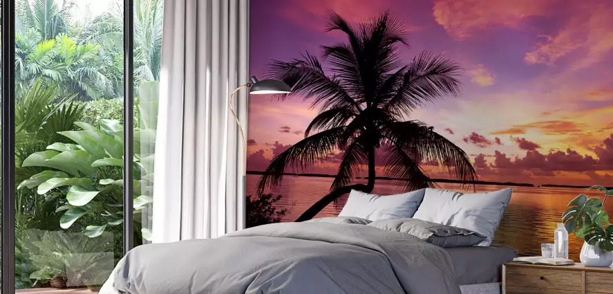 Sunset en Floride - papier peint bord de mer