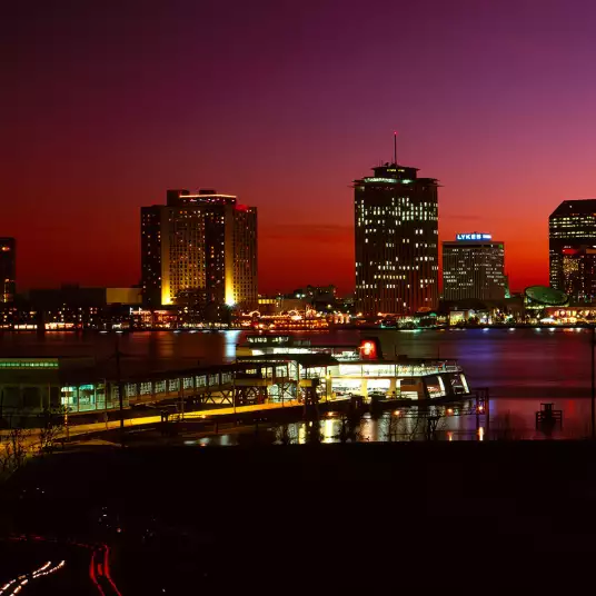 Nouvelle-Orléans - papier peint panoramique ville noir et blanc