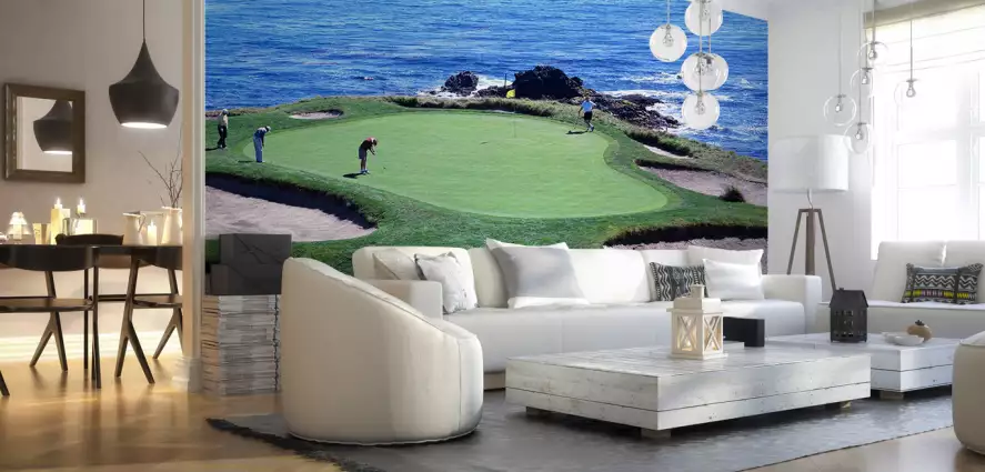 Golfeurs Pebble Beach - papier peint ocean