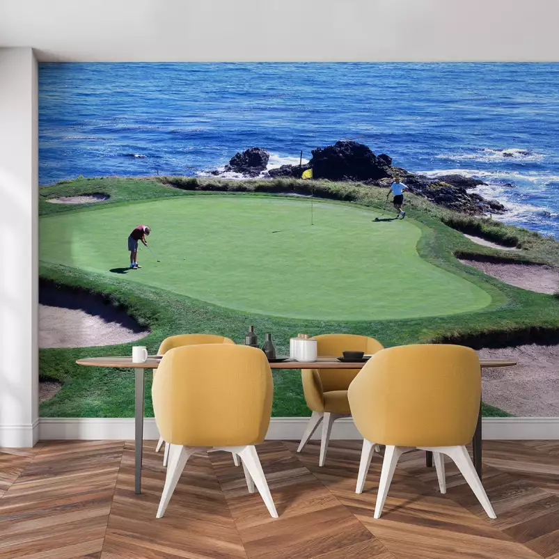 Golfeurs Pebble Beach - papier peint ocean
