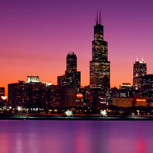 Crépuscule sur Chicago - papier peint ville