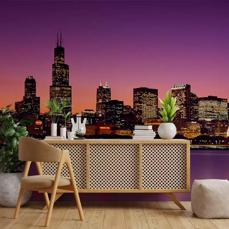 Crépuscule sur Chicago - papier peint ville