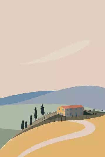 Italie la Toscane - papier peint avec paysage