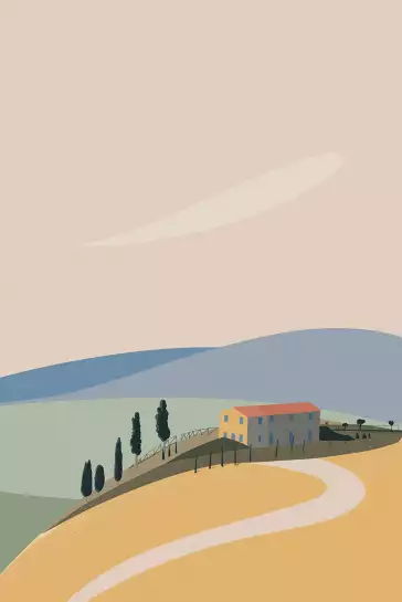 Italie la Toscane - papier peint avec paysage