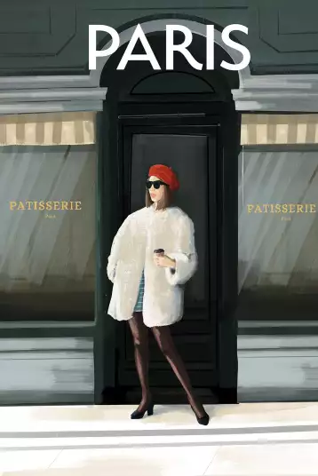 Fille à Paris - papier peint luxe paris