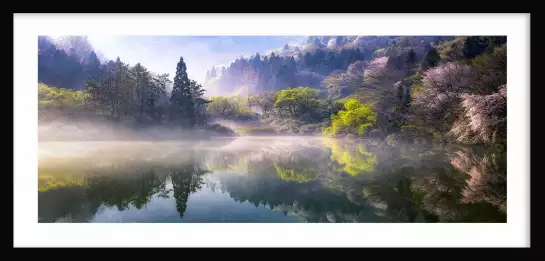 Un matin en montagne - tableaux montagne lac