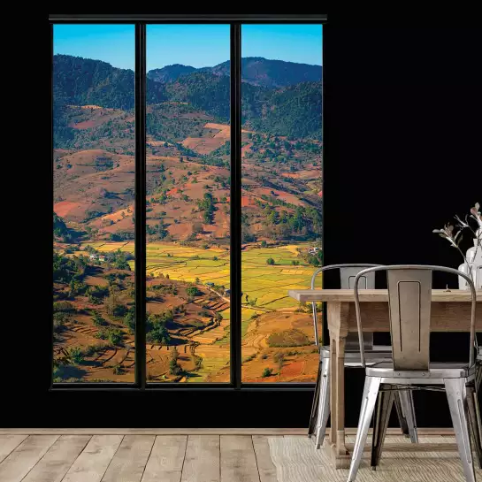 Fenêtre sur la campagne - tapisserie panoramique