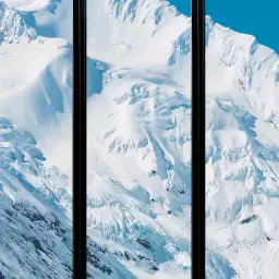 Fenêtre sur montagne - tapisserie panoramique
