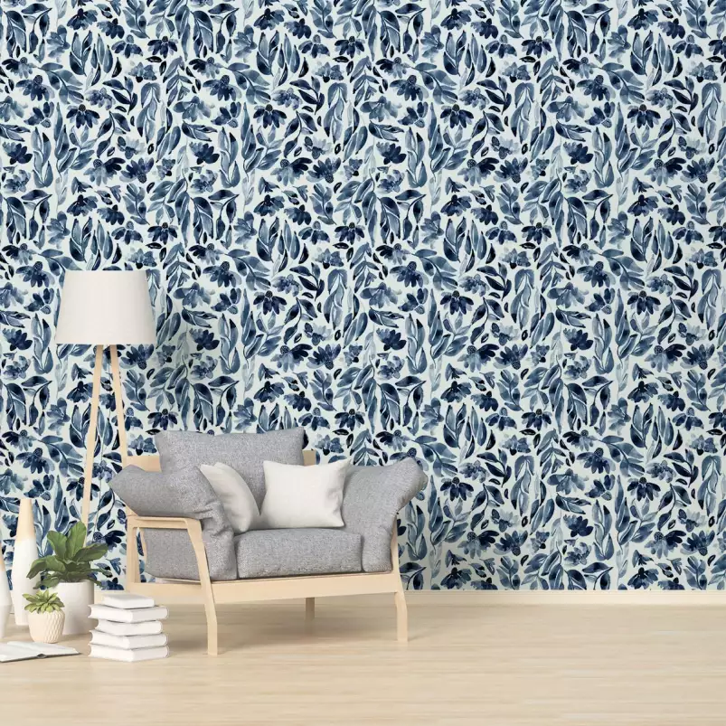 Fleur bleue - tapisserie decorative